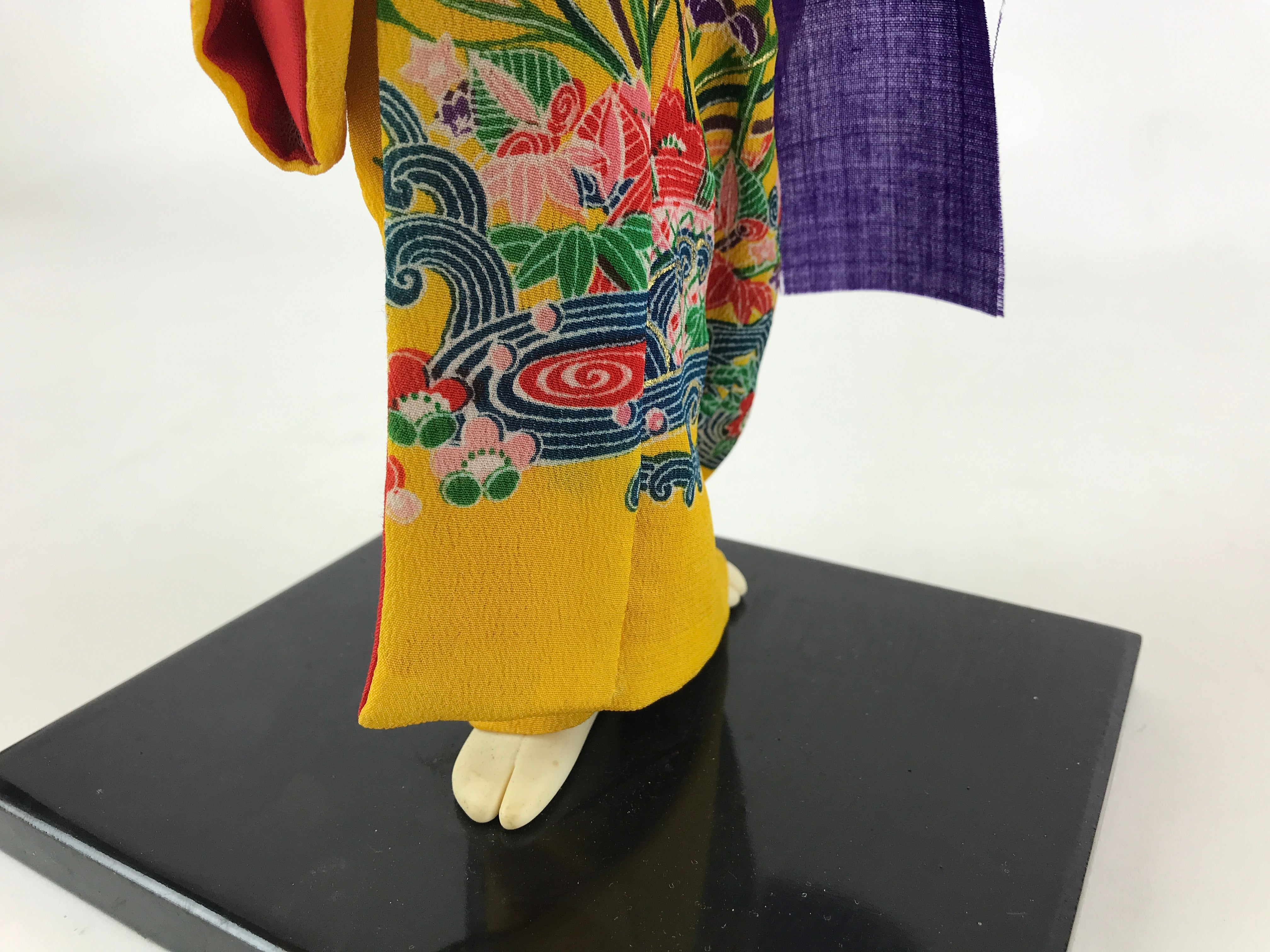 Japanese Fabric Okinawan Ryukyuan Dancer Doll Vtg Silk Kimono Geisha Figure TK48