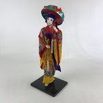 Japanese Fabric Okinawan Ryukyuan Dancer Doll Vtg Silk Kimono Geisha Figure TK48