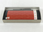Japanese Fabric Purse Pencil Case Clasp Vtg Red Kyokomon Two Sections KB60