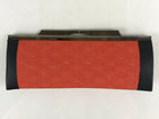 Japanese Fabric Purse Pencil Case Clasp Vtg Red Kyokomon Two Sections KB60