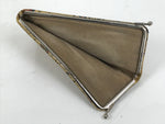 Japanese Fabric Wallet Pouch Vtg Coin Purse Gamaguchi Clasp Resting People KB96