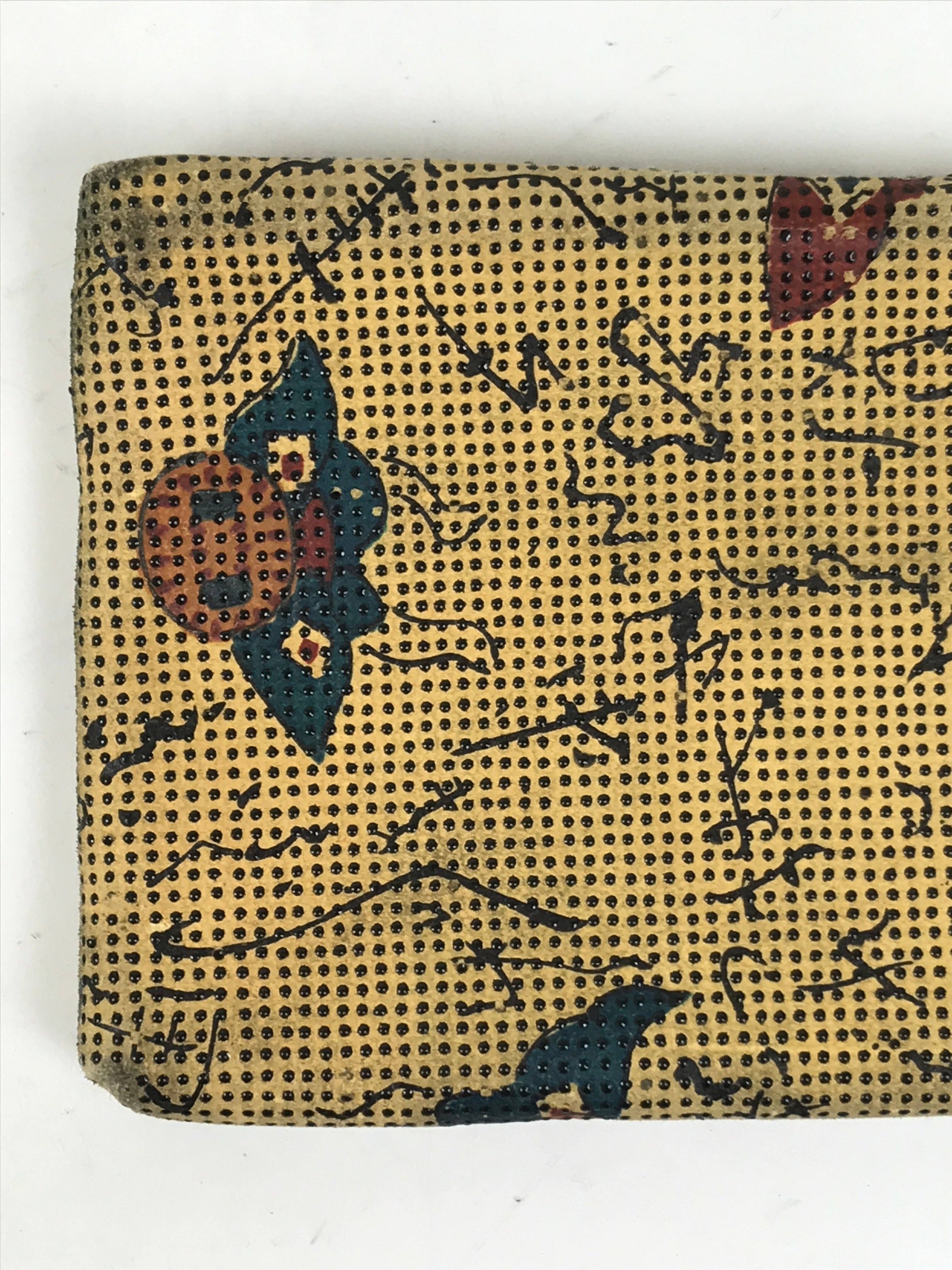 Japanese Fabric Wallet Pouch Vtg Coin Purse Gamaguchi Clasp Resting People KB96