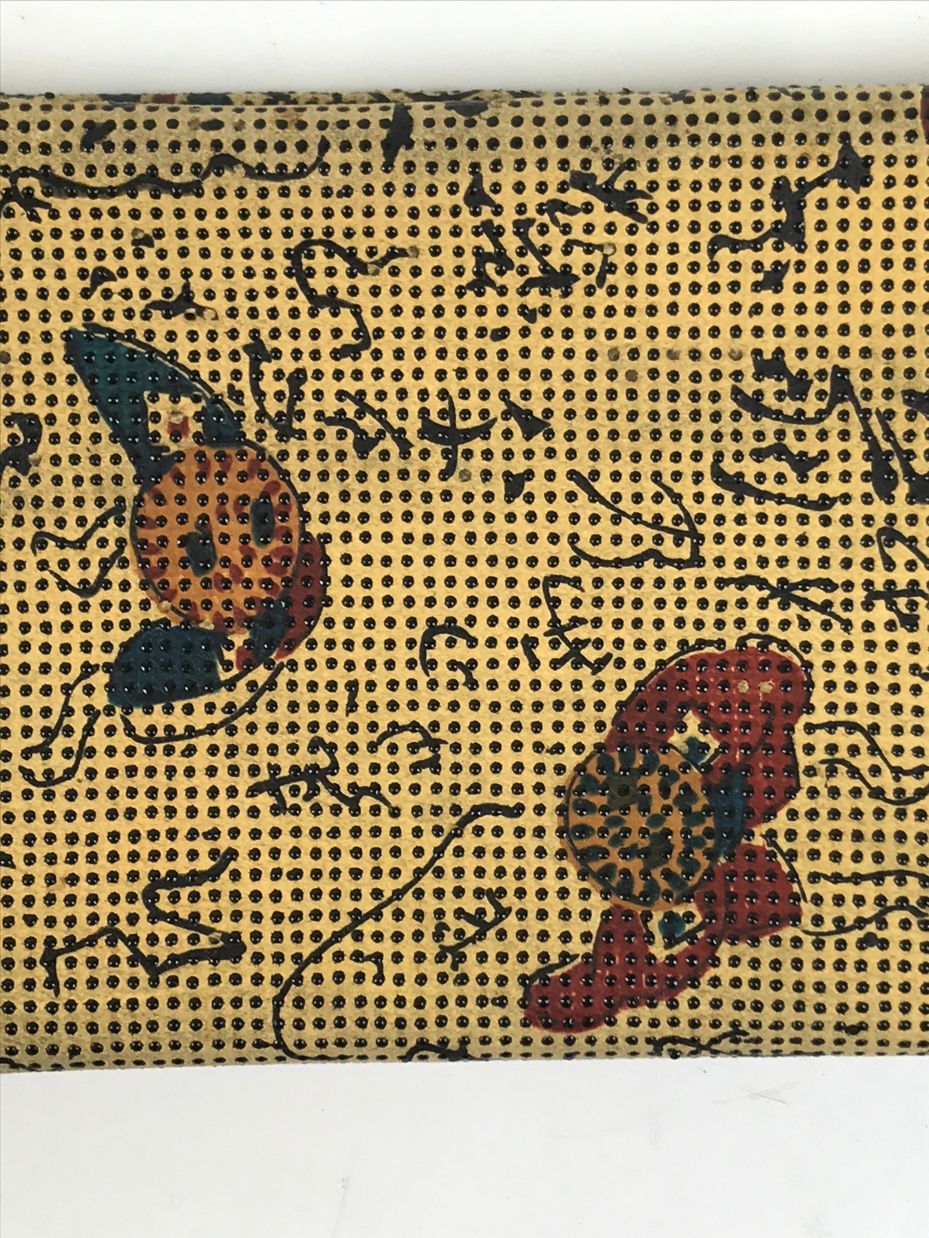 Japanese Fabric Wallet Pouch Vtg Coin Purse Gamaguchi Clasp Resting People KB96