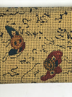 Japanese Fabric Wallet Pouch Vtg Coin Purse Gamaguchi Clasp Resting People KB96