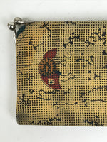 Japanese Fabric Wallet Pouch Vtg Coin Purse Gamaguchi Clasp Resting People KB96