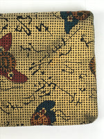 Japanese Fabric Wallet Pouch Vtg Coin Purse Gamaguchi Clasp Resting People KB96