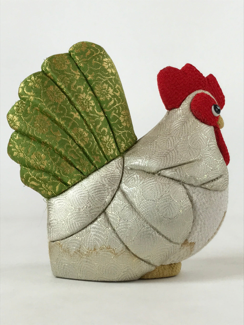 Japanese Fabric Zodiac Rooster Doll Vtg Chirimen Zaiku Traditional Craft BD957