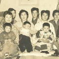 Japanese Family Photograph Vtg Children Kimono New Years Day Black White PH180