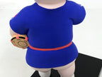 Japanese Festival Child Clay Statue Doll Vtg Hakata Ningyo Happi Kimono PX790