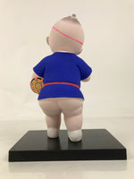 Japanese Festival Child Clay Statue Doll Vtg Hakata Ningyo Happi Kimono PX790