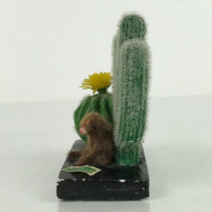 Japanese Figurine Izu Shaboten Park Souvenir Vtg Cactus Flower Monkey KF696