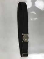Japanese Firefighter Casual Uniform Belt Vtg Fire Brigade Metal Crest Black MK23