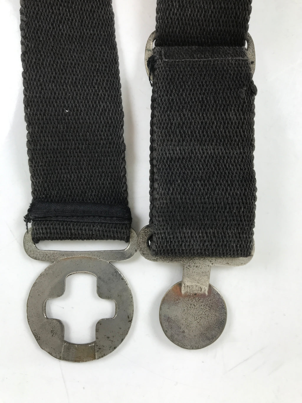 Japanese Firefighter Casual Uniform Belt Vtg Fire Brigade Metal Crest Black MK23