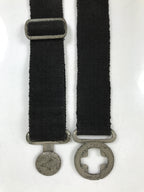 Japanese Firefighter Casual Uniform Belt Vtg Fire Brigade Metal Crest Black MK24