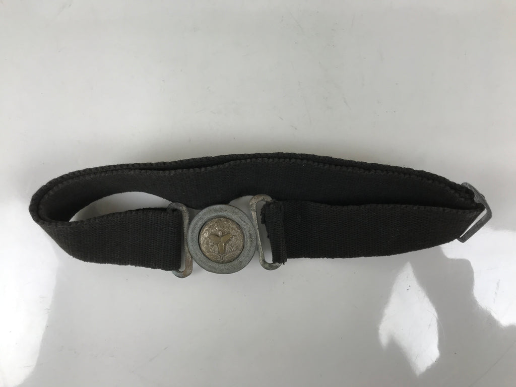 Japanese Firefighter Casual Uniform Belt Vtg Fire Brigade Metal Crest Black MK25