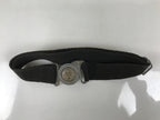 Japanese Firefighter Casual Uniform Belt Vtg Fire Brigade Metal Crest Black MK25