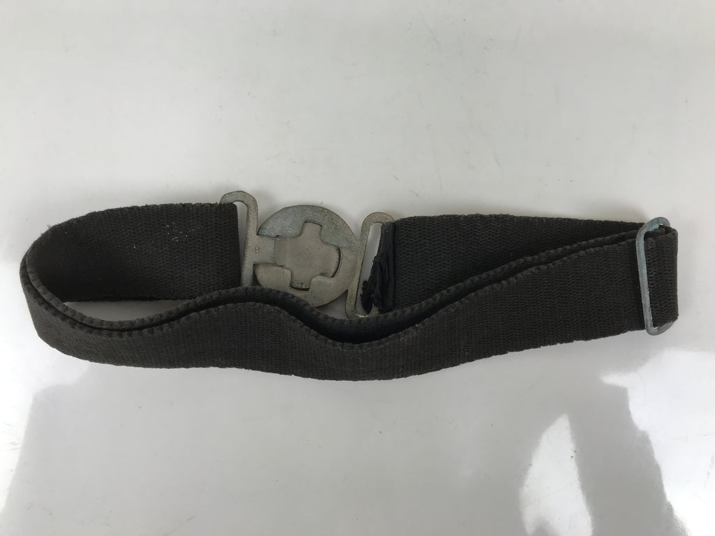 Japanese Firefighter Casual Uniform Belt Vtg Fire Brigade Metal Crest Black MK25