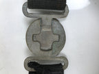 Japanese Firefighter Casual Uniform Belt Vtg Fire Brigade Metal Crest Black MK25
