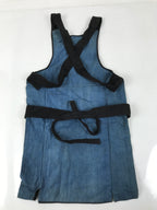 Japanese Firefighter Uniform Apron Haragake Vtg Fire Brigade Matsuri Black MK28