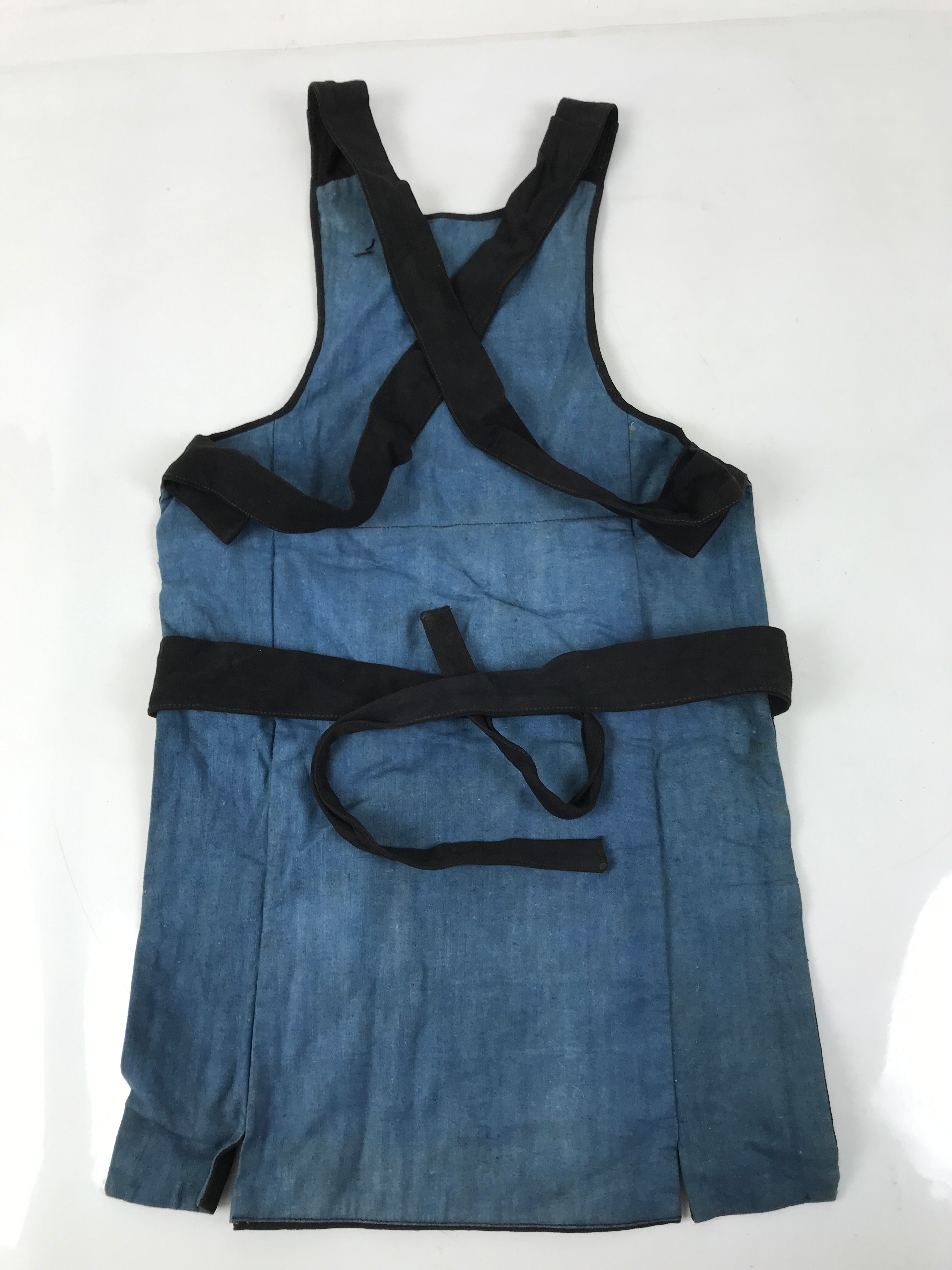 Japanese Firefighter Uniform Apron Haragake Vtg Fire Brigade Matsuri Black MK28