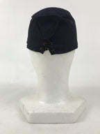 Japanese Firefighter Uniform Hat Vtg Fire Brigade Cap Blue Metal Sakura Pin MK10