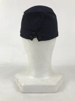 Japanese Firefighter Uniform Hat Vtg Fire Brigade Cap Blue Metal Sakura Pin MK10