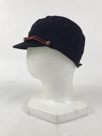 Japanese Firefighter Uniform Hat Vtg Fire Brigade Cap Blue Metal Sakura Pin MK11