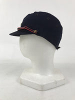 Japanese Firefighter Uniform Hat Vtg Fire Brigade Cap Blue Metal Sakura Pin MK11