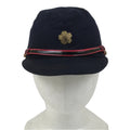 Japanese Firefighter Uniform Hat Vtg Fire Brigade Cap Blue Metal Sakura Pin MK11