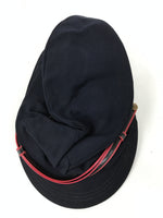 Japanese Firefighter Uniform Hat Vtg Fire Brigade Cap Blue Metal Sakura Pin MK12