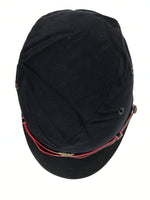 Japanese Firefighter Uniform Hat Vtg Fire Brigade Cap Blue Metal Sakura Pin MK13