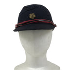 Japanese Firefighter Uniform Hat Vtg Fire Brigade Cap Blue Metal Sakura Pin MK13