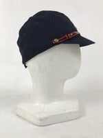 Japanese Firefighter Uniform Hat Vtg Fire Brigade Cap Blue Metal Sakura Pin MK14