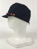 Japanese Firefighter Uniform Hat Vtg Fire Brigade Cap Blue Metal Sakura Pin MK14