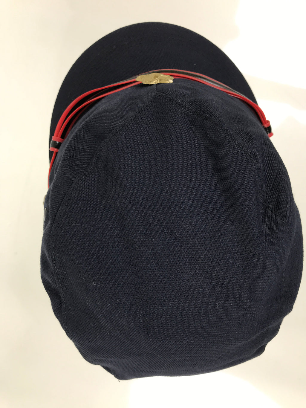 Japanese Firefighter Uniform Hat Vtg Fire Brigade Cap Blue Metal Sakura Pin MK14
