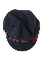Japanese Firefighter Uniform Hat Vtg Fire Brigade Cap Blue Metal Sakura Pin MK14