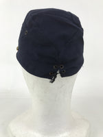 Japanese Firefighter Uniform Hat Vtg Fire Brigade Cap Blue Metal Sakura Pin MK15