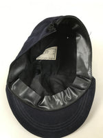 Japanese Firefighter Uniform Hat Vtg Fire Brigade Cap Blue Metal Sakura Pin MK15