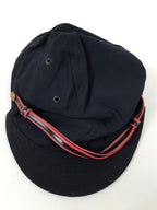 Japanese Firefighter Uniform Hat Vtg Fire Brigade Cap Blue Metal Sakura Pin MK15