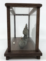 Japanese Fisherman Figurine Vtg Seaside Crab Crane Rock Glass Case Display ST93