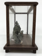 Japanese Fisherman Figurine Vtg Seaside Crab Crane Rock Glass Case Display ST93