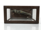 Japanese Fisherman Figurine Vtg Seaside Crab Crane Rock Glass Case Display ST93