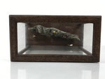 Japanese Fisherman Figurine Vtg Seaside Crab Crane Rock Glass Case Display ST93