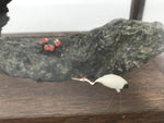 Japanese Fisherman Figurine Vtg Seaside Crab Crane Rock Glass Case Display ST93