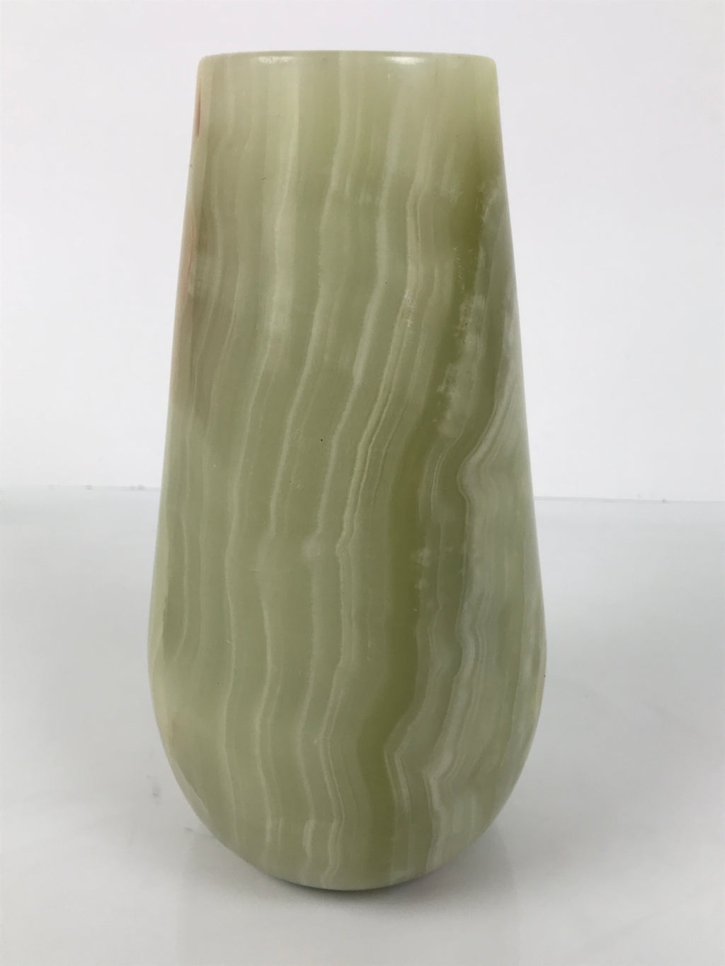 Japanese Flower Arrangement Vase Vtg Stone Kabin Ikebana Green Brown Thick FK215
