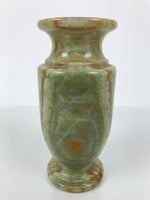 Japanese Flower Arrangement Vase Vtg Stone Onyx Kabin Green Brown Boxed PX801