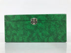 Japanese Flower Arrangement Vase Vtg Stone Onyx Kabin Green Brown Boxed PX801
