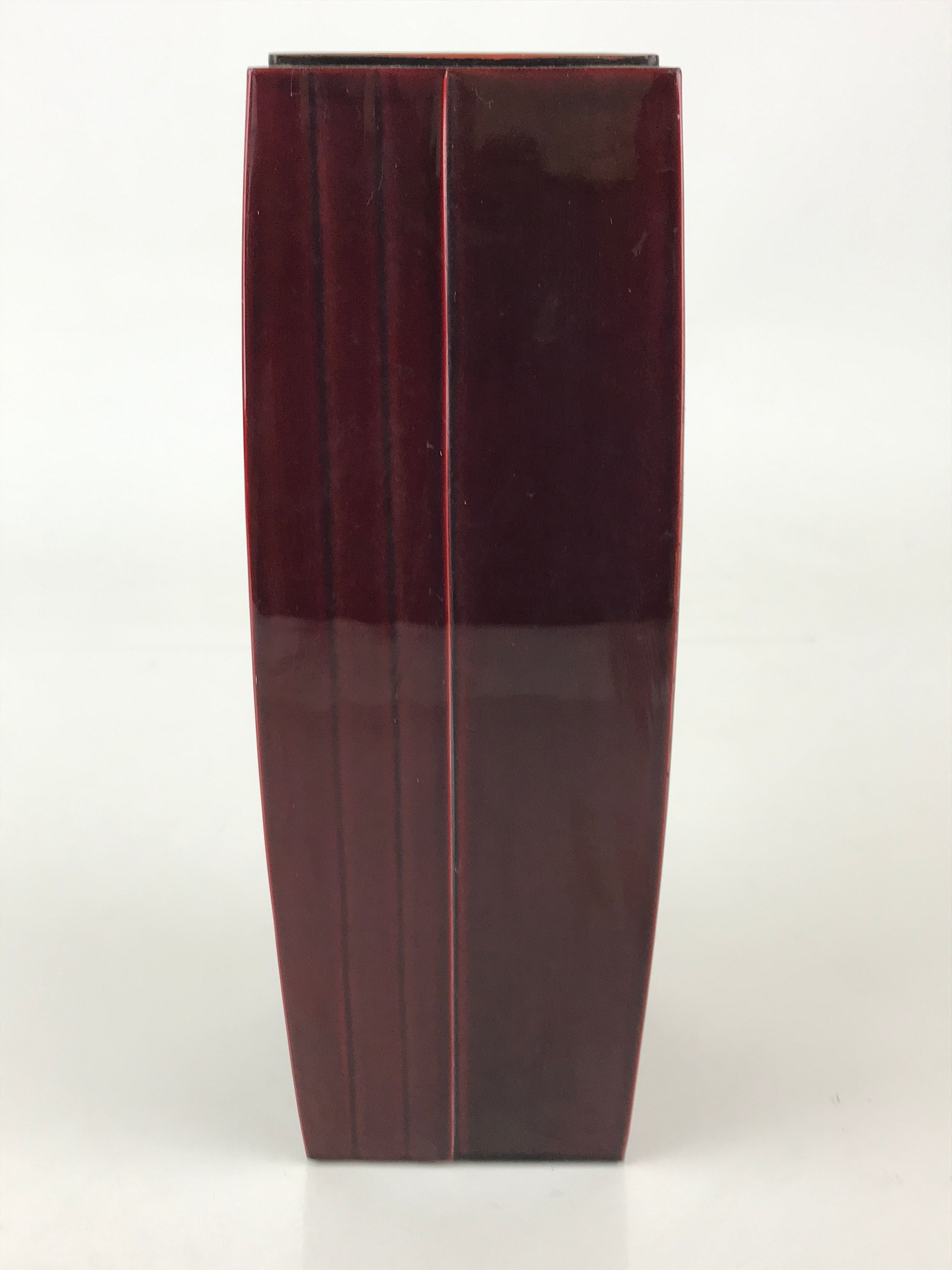 Japanese Flower Vase Kabin Dark Red Ikebana Shunkei Nuri Hide Takayama FK28