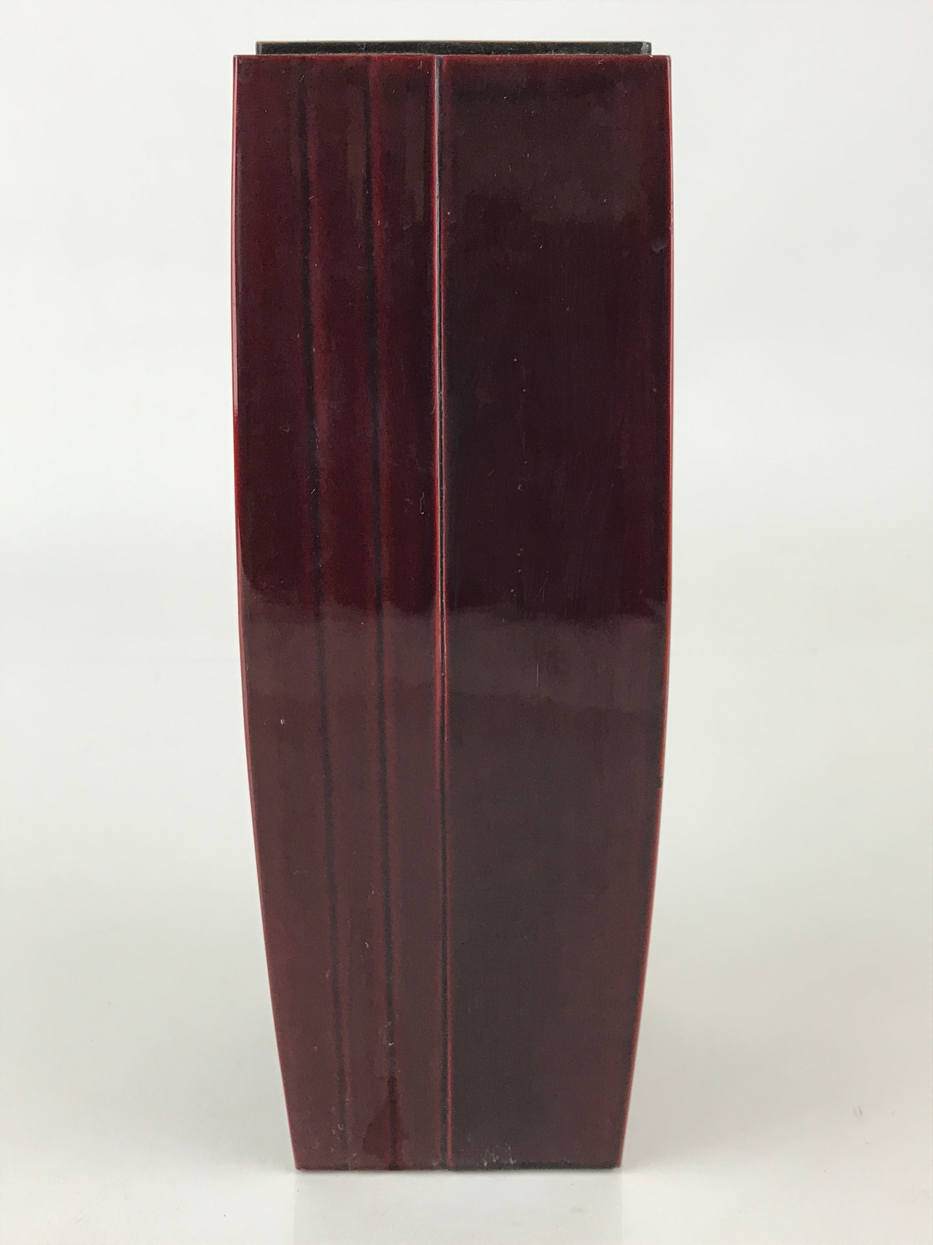 Japanese Flower Vase Kabin Dark Red Ikebana Shunkei Nuri Hide Takayama FK28