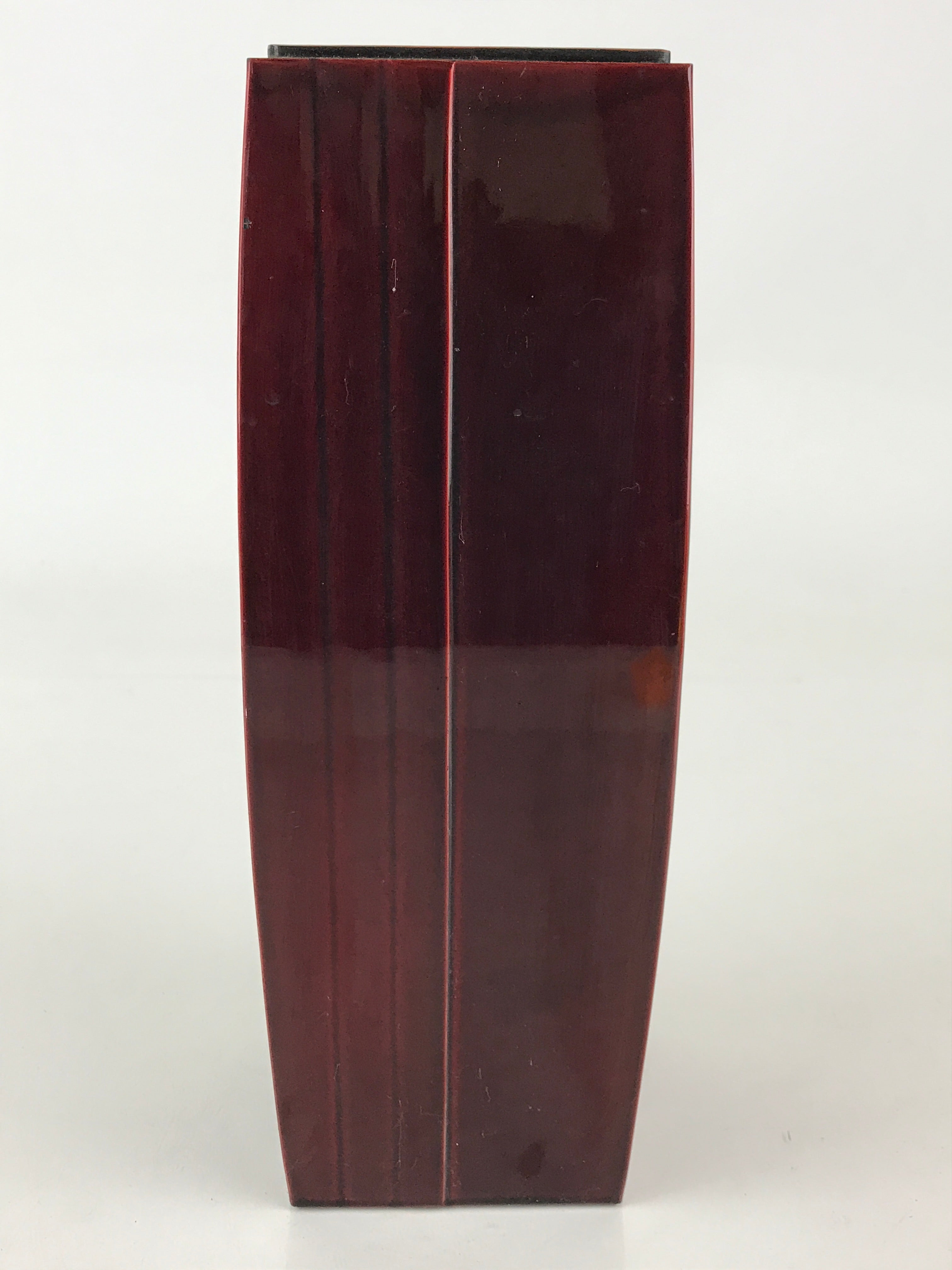 Japanese Flower Vase Kabin Dark Red Ikebana Shunkei Nuri Hide Takayama FK28